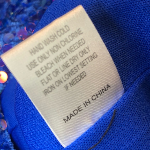 Midnight Doll Elegant Blue Sequin One-Shoulder Dress NWT Large - Picture 13 of 16